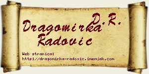 Dragomirka Radović vizit kartica